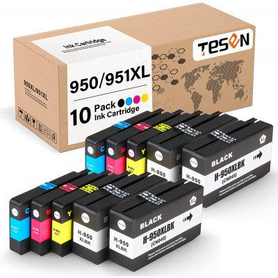 TESEN 950XL 951XL Replacement for HP 950 951 950XL 951XL Ink Cartridge 10 Pack